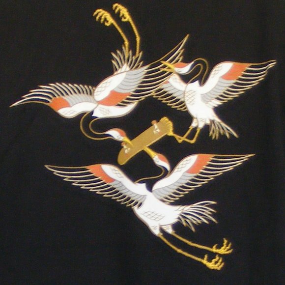 TEMPLE OF SKATE Tshirt, M, Birds/Cranes with skateboard, Short sleeves - Picture 2 of 9